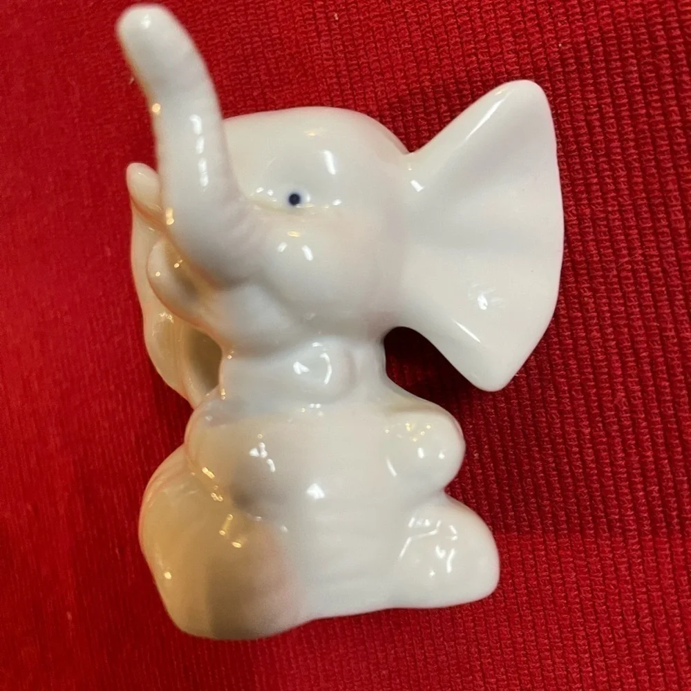 Vintage Ceramic Baby Elephant- Trunk Up